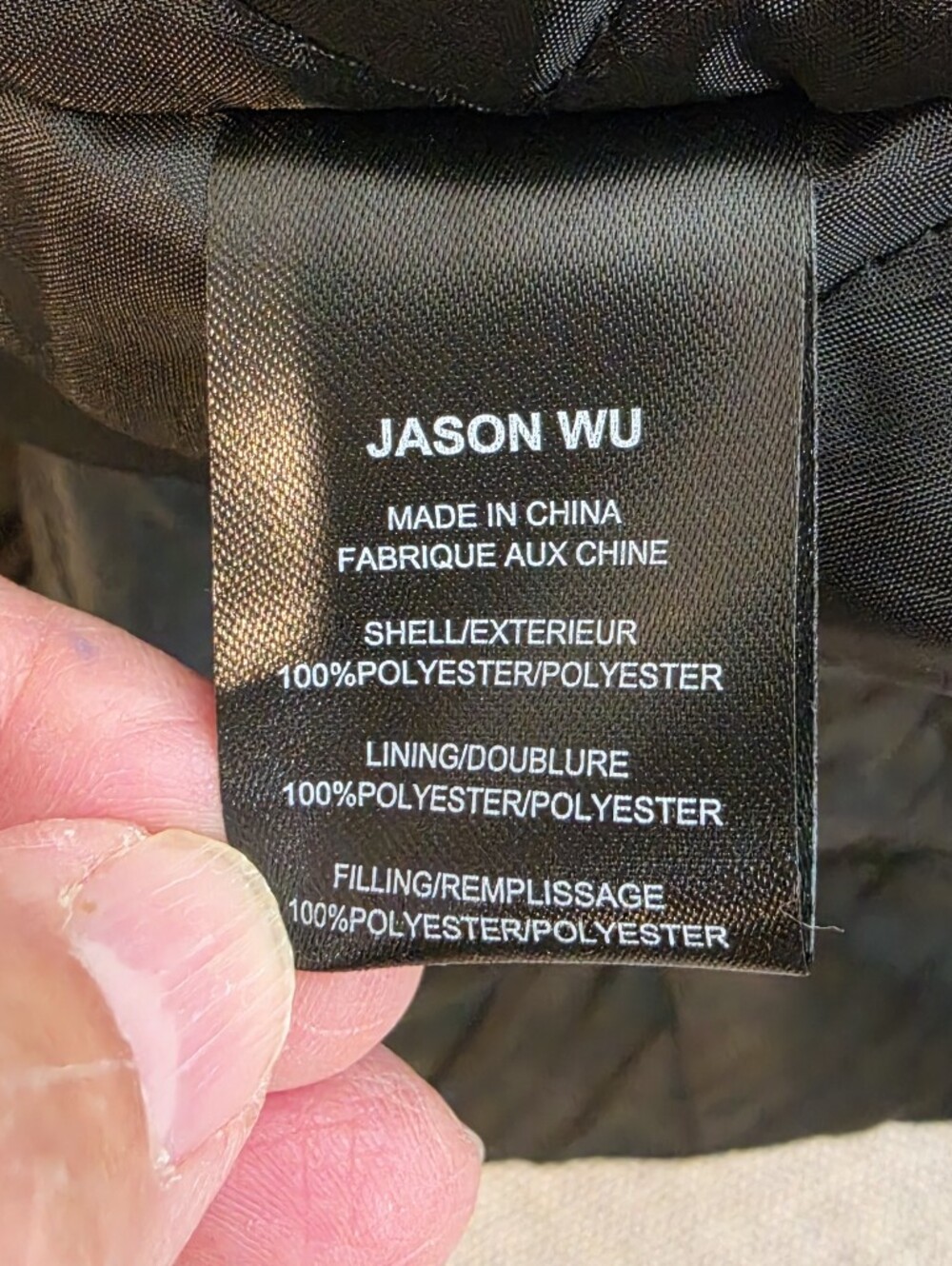 Jason Wu Black Hooded Parka with Faux-Fur Trim - Picture 12 of 15